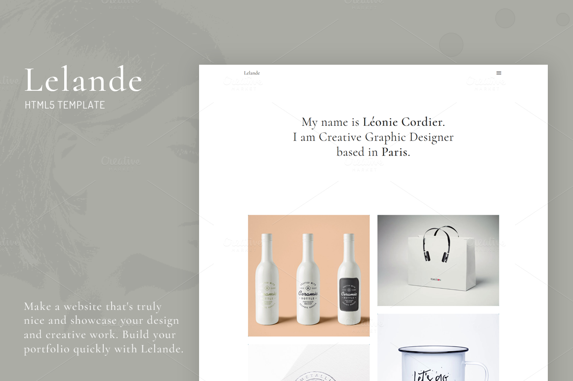 Lelande - HTML5 Portfolio Template ~ HTML/CSS Themes on Creative Market