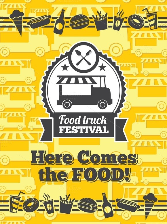 Food Truck Festival Vector Poster