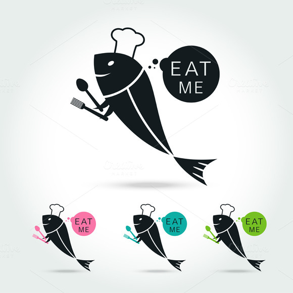 Chef Fish Logo Design Template Chef Fish Logo Design Template