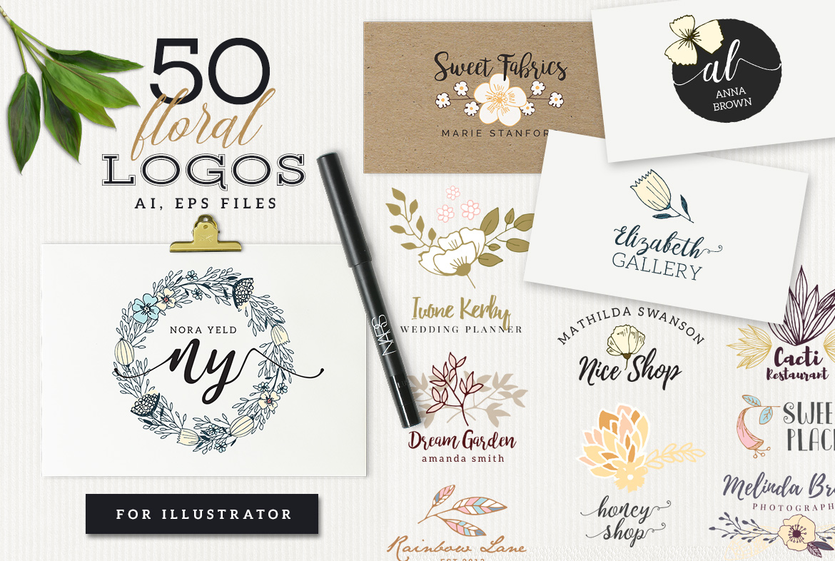 50 Floral Logos Logo Templates on Creative Market