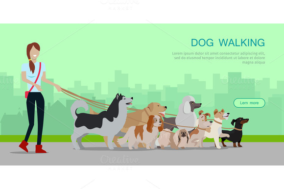 Dog Walking Banner Dog Walking Banner