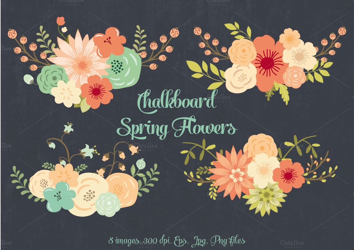Chalkboard Flowers Printable