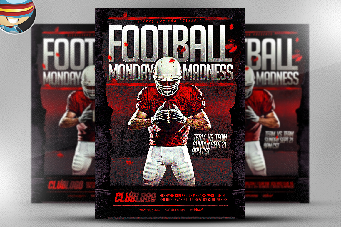 Football Monday Madness Flyer ~ Flyer Templates on Creative Market