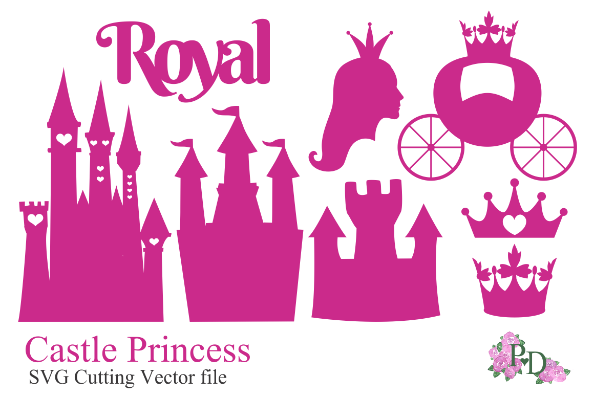 Download SVG Vector Die Cut Castle Princess ~ Objects on Creative ...
