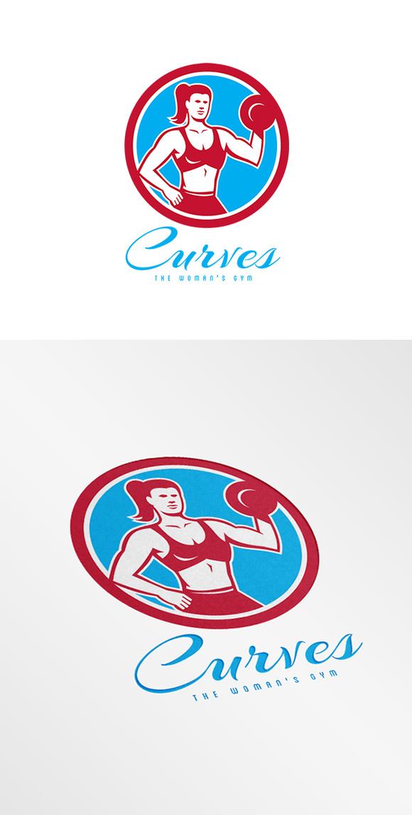 Womans Gym Curves ~ Logo Templates on Creative Market