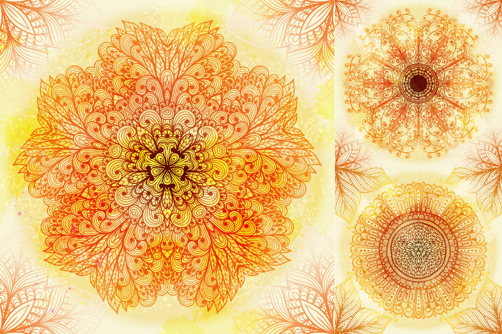 15 Floral Symmetry Patterns. Set #3 ~ Patterns on Creative Market