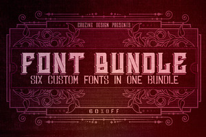 6 Custom Fonts in 1 Bundle - 60% OFF