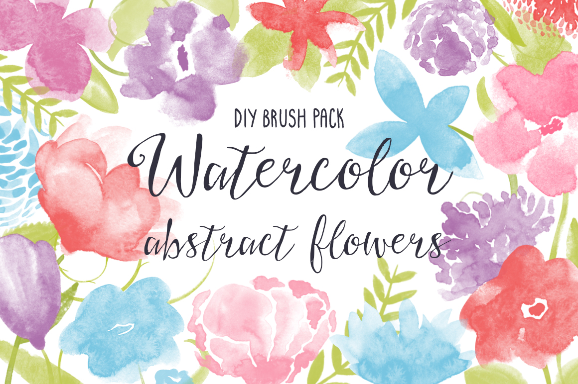 PS Brush Pack Watercolor Flowers Brushes on Creative Market