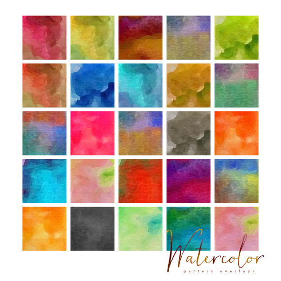 25 Watercolor Patterns for Patterns on Creative Market