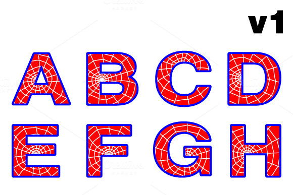 spider web letters illustrations on creative market