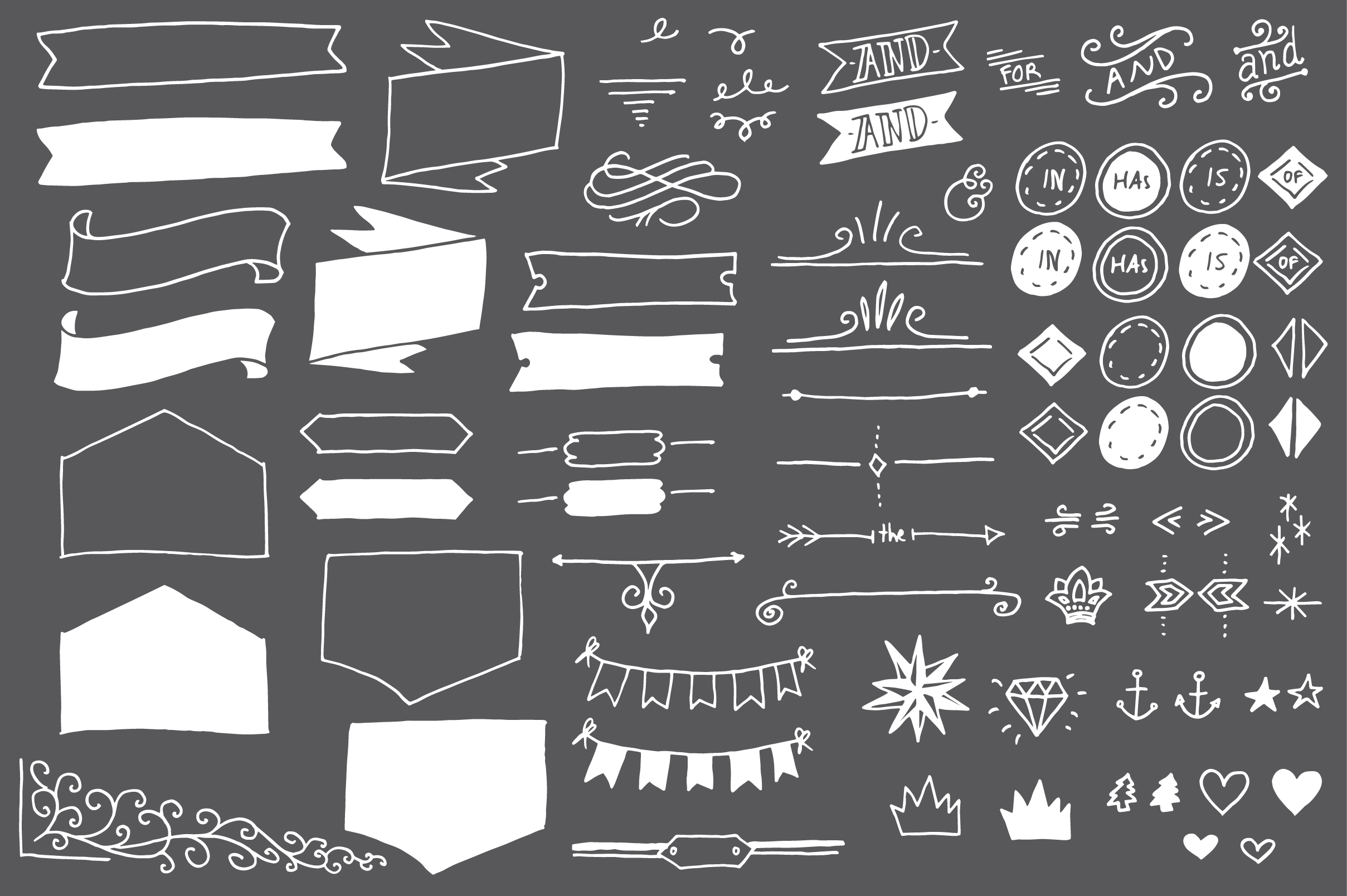 80 Typography Elements Objects on Creative Market