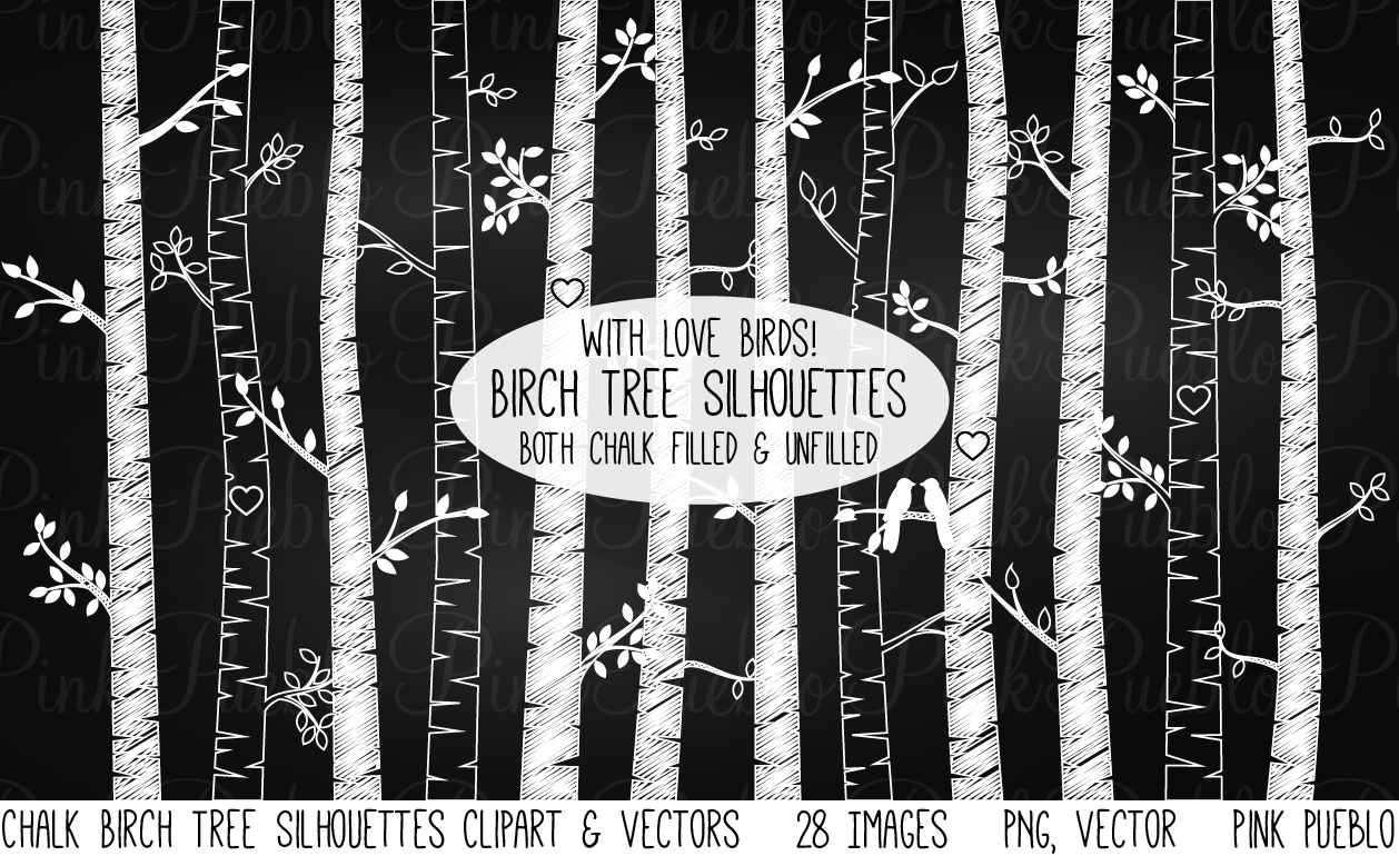 Download Chalkboard Birch Tree Clipart/Vector ~ Illustrations on ...