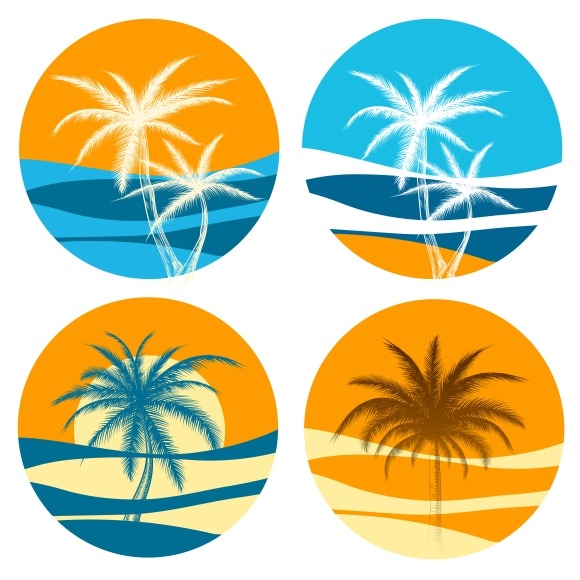 Palm Paradise Logo Set Palm Paradise Logo Set