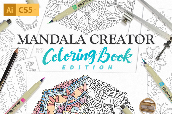 Download Coloring Book Mandala Creator ~ Actions on Creative Market