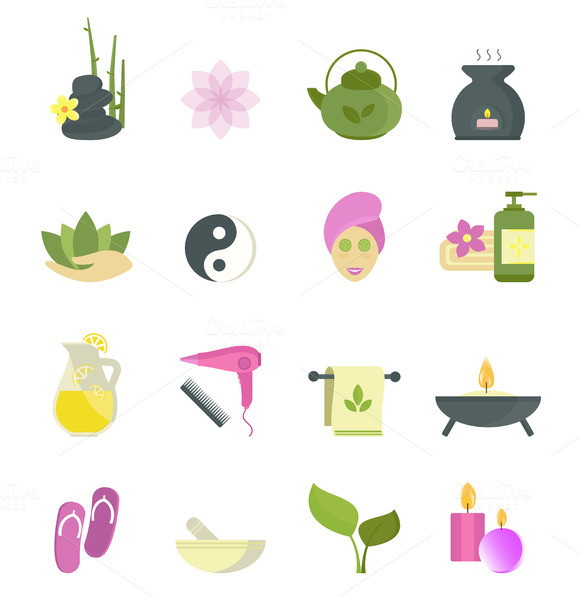 Spa Beauty Icons Vector Spa Beauty Icons Vector
