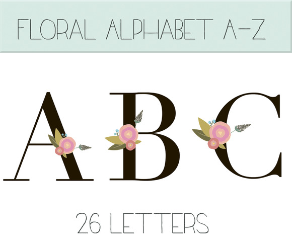 free flower alphabet clip art - photo #17