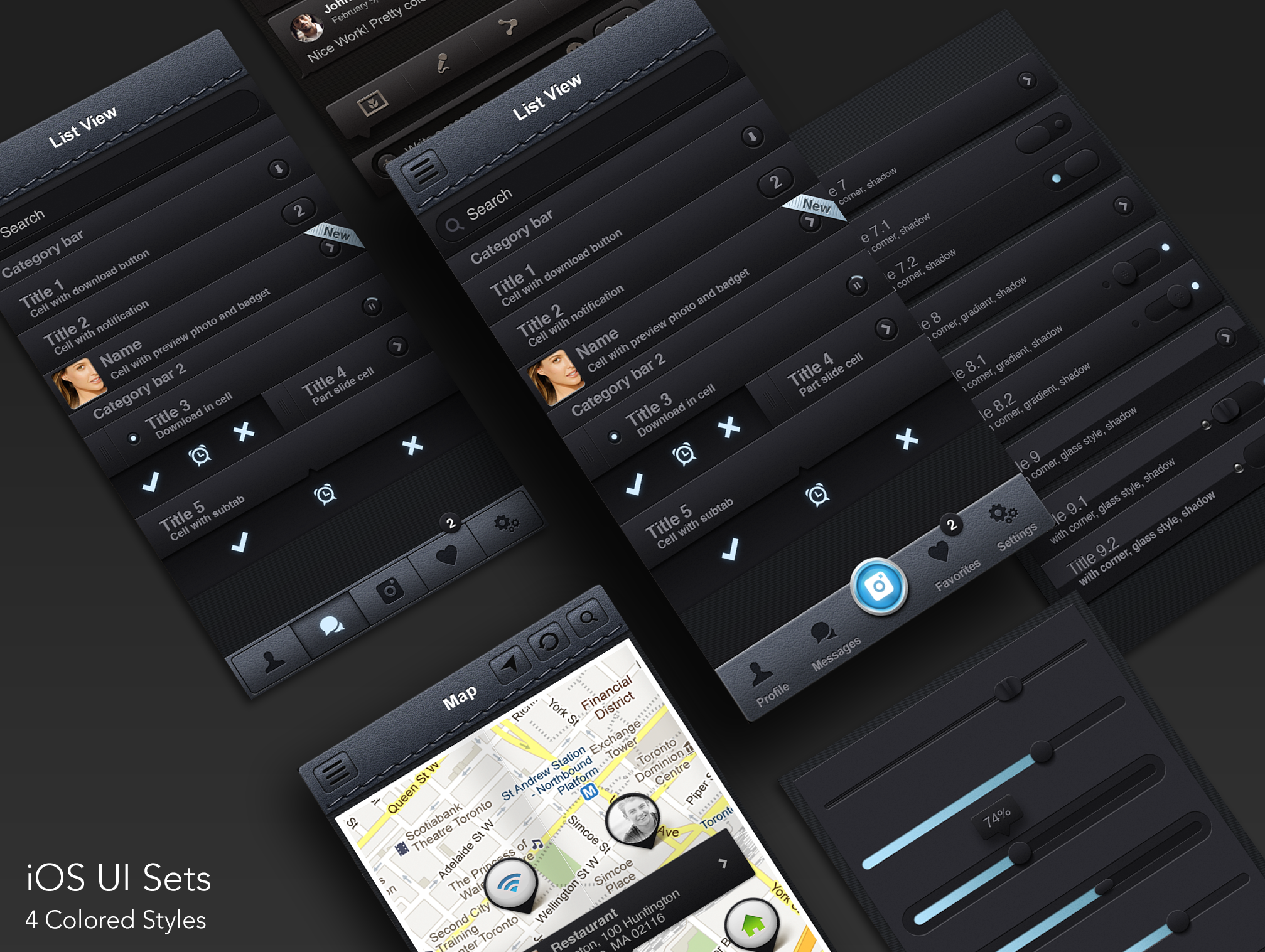 iOS UI Sets 4 Colors ~ Web Elements on Creative Market
