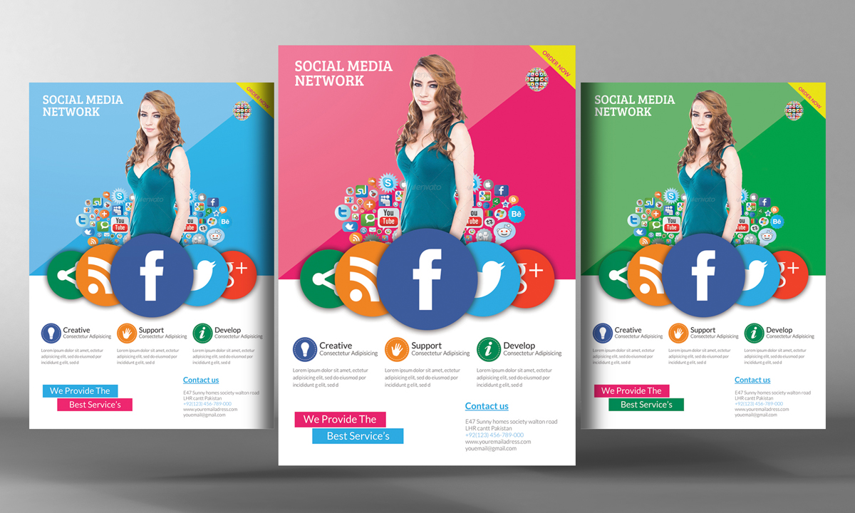 Social Media Flyer Template ~ Flyer Templates on Creative ...