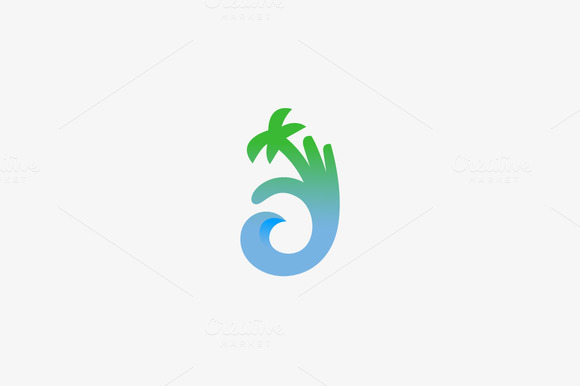 Hand Palm Ok Wave Logo Hand Palm Ok Wave Logo