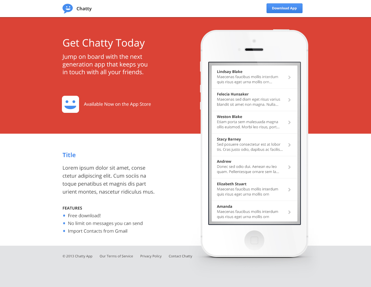 Chatty ~ Website Templates on Creative Market