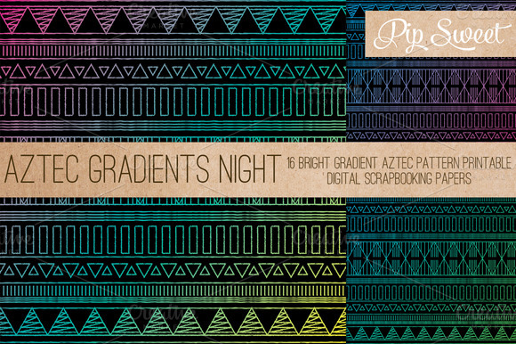 Aztec Gradient Night 16 Patterns Aztec Gradient Night 16 Patterns