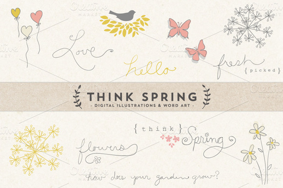 Think Spring Digital Art & Word Art ~ Illustrations on ...