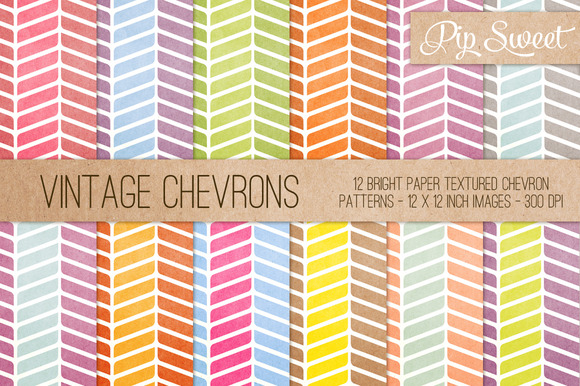Vintage Chevrons 12 Pattern Set Vintage Chevrons 12 Pattern Set
