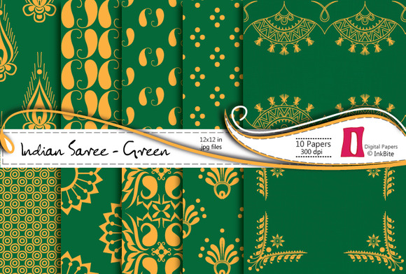 Indian Saree Green Paper Pack Indian Saree Green Paper Pack