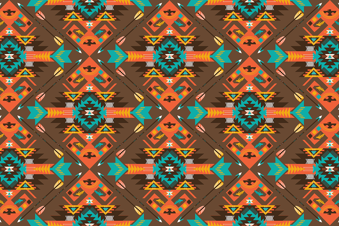 Orange Aztec Pattern Background