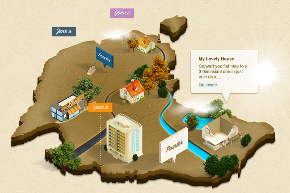 3D Isometric Map (Photoshop Action) - Actions - 1