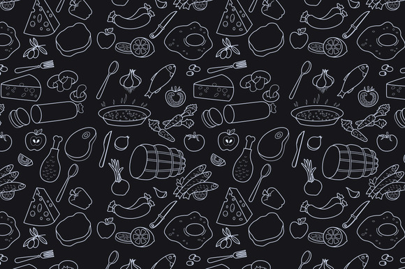 Foods Cartoon Pattern ~ Patterns on Creative Market