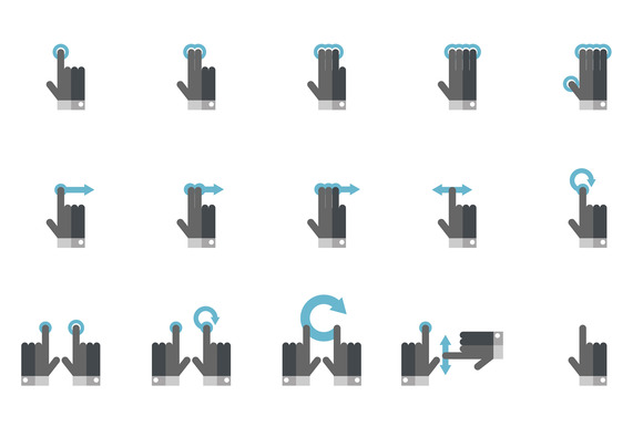 Mobile Touch Gesture Icons Mobile Touch Gesture Icons