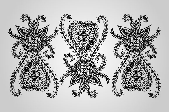 30 Henna  Mehndi  Designs  Vector Objects on Creative Market