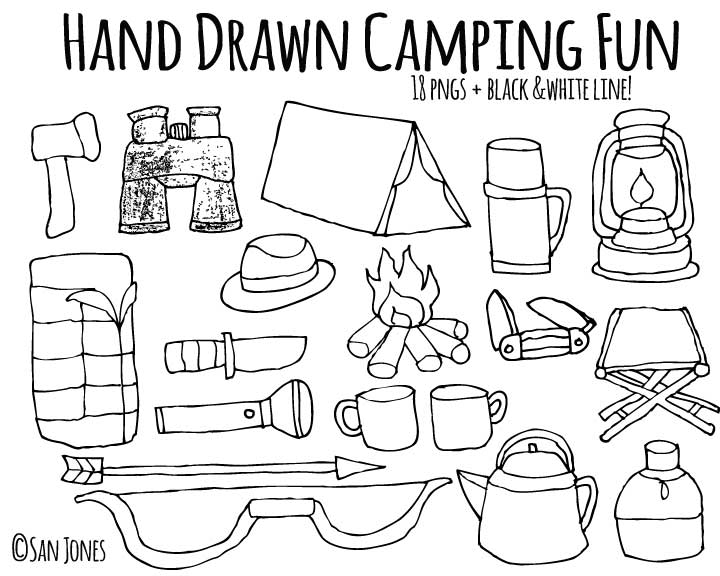 Vector Hand drawn Camping ~ Illustrations on Creative Market