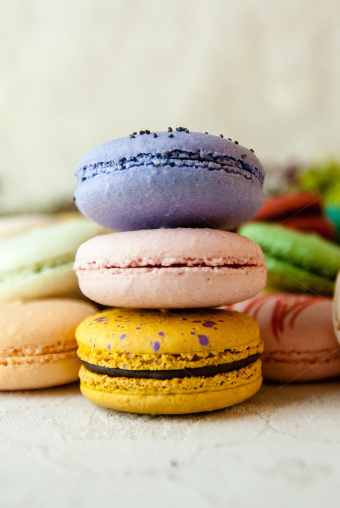 Colorful macarons ~ Food & Drink Photos on Creative Market