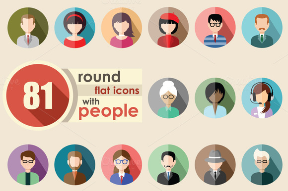 people icons flat