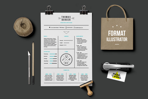 CV, Resume template Illustrator - Resumes - 1