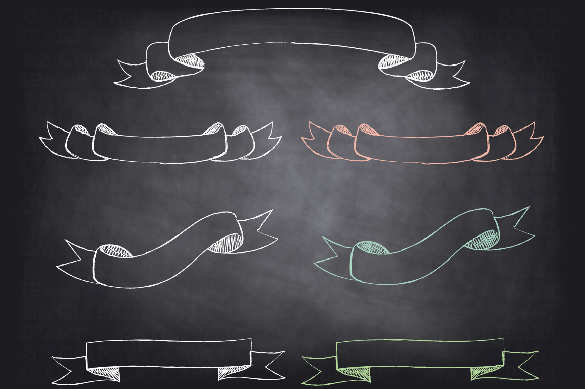 Chalkboard Floral Banner Clipart Illustrations on Creative Market