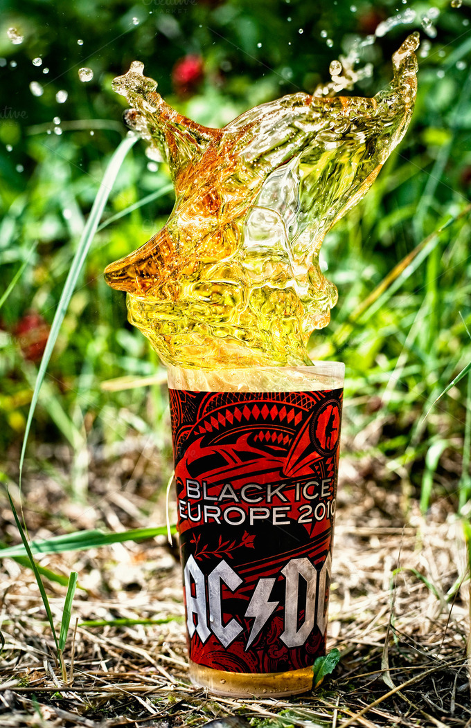 ACDC beer splash ~ Food & Drink Photos on Creative Market