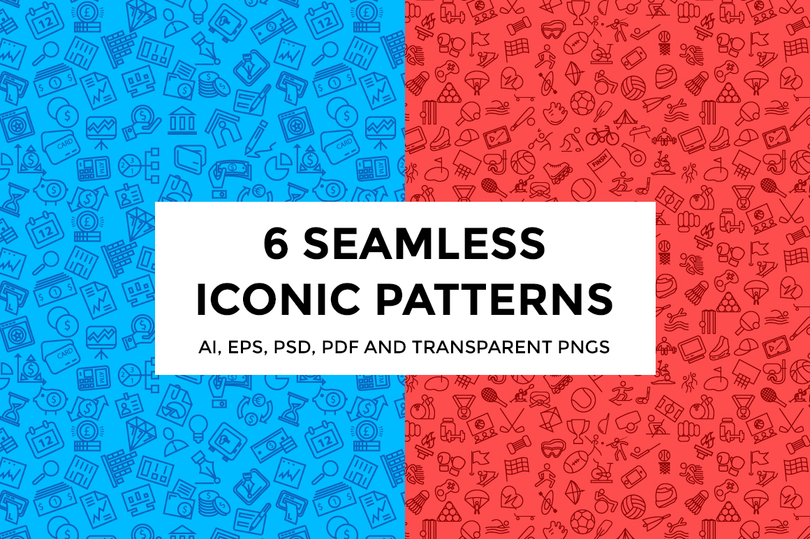 6 Seamless Iconic Patterns ~ Patterns on Creative Market