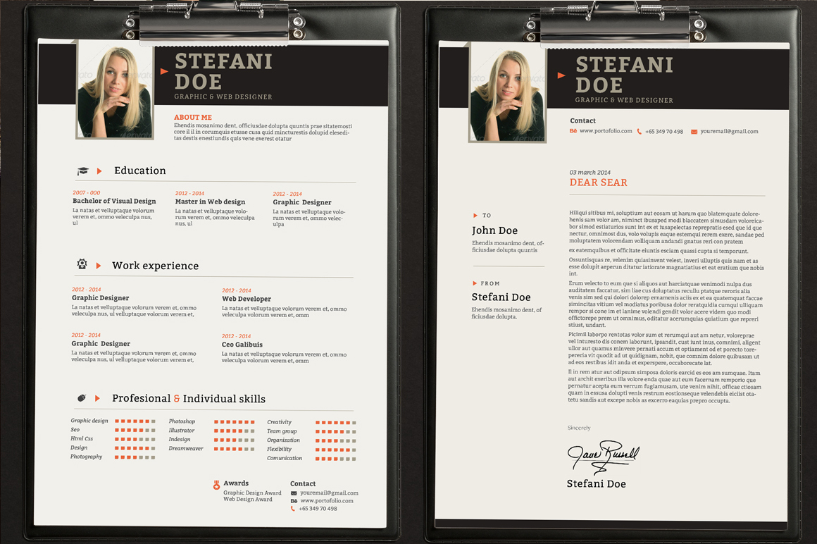 Cv-Resume ~ Resume Templates on Creative Market