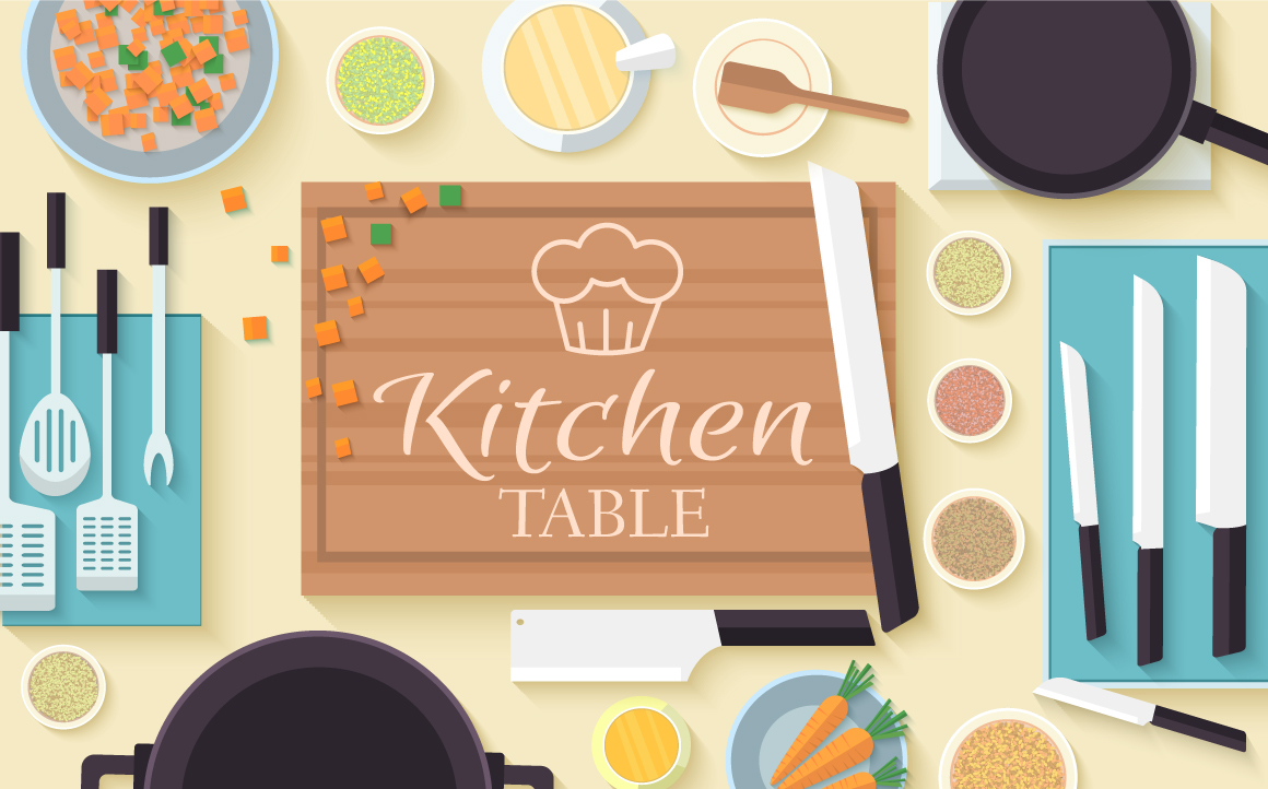 Download Flat kitchen table vector concept ~ Illustrations on ...