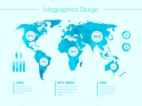 World map infographic template ~ Illustrations on Creative Market