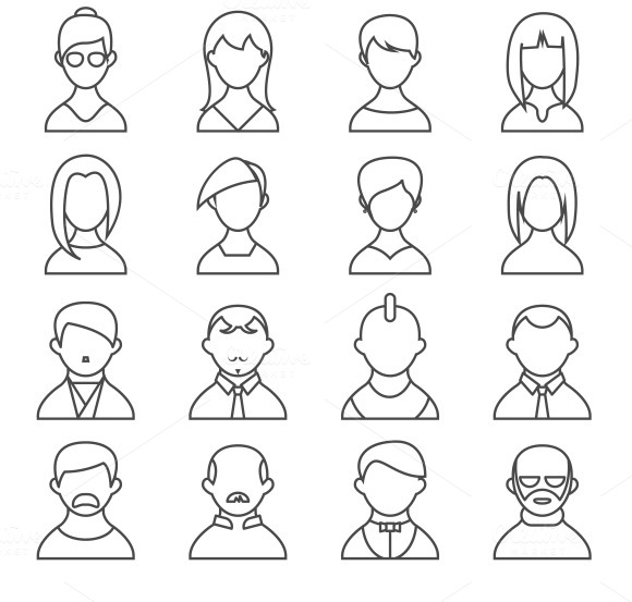 people outline icons ~ Icons on Creative Market