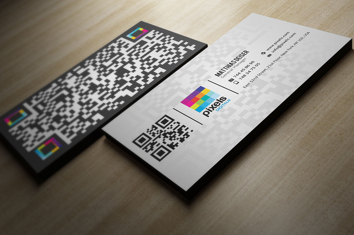 QR Code Business Card Business Card Templates on Creative Market