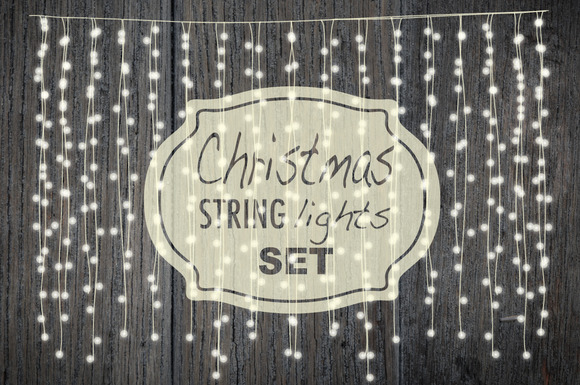 Christmas string lights set ~ Objects on Creative Market