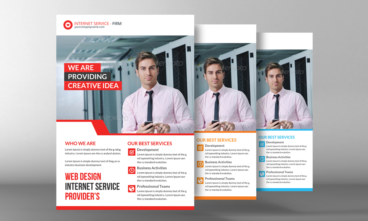 Internet Service Provider Flyer Flyer Templates On Creative Market Service Provider Website Templates