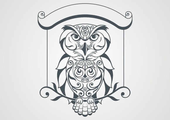 Owl Ornament Vector