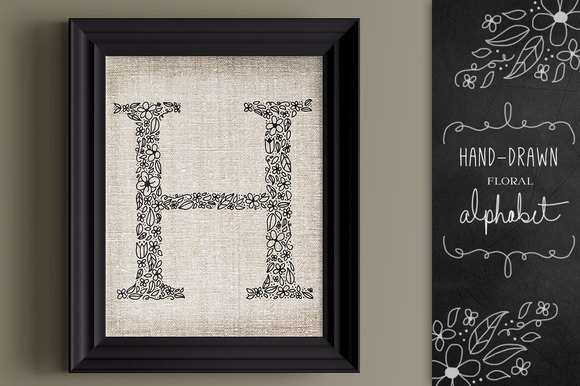 Hand Drawn Floral Vector Alphabet Hand Drawn Floral Vector Alphabet