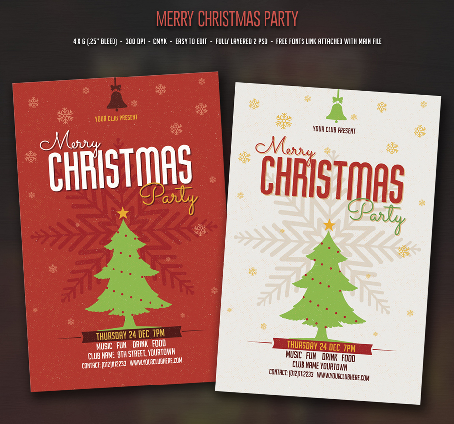 christmas party flyer templates on creative market christmas party flyer templates on creative market